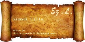 Szondi Lilla névjegykártya